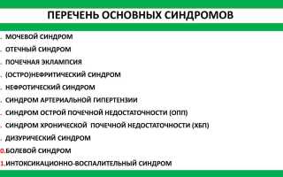 Симптомы и синдромы болезней почек
